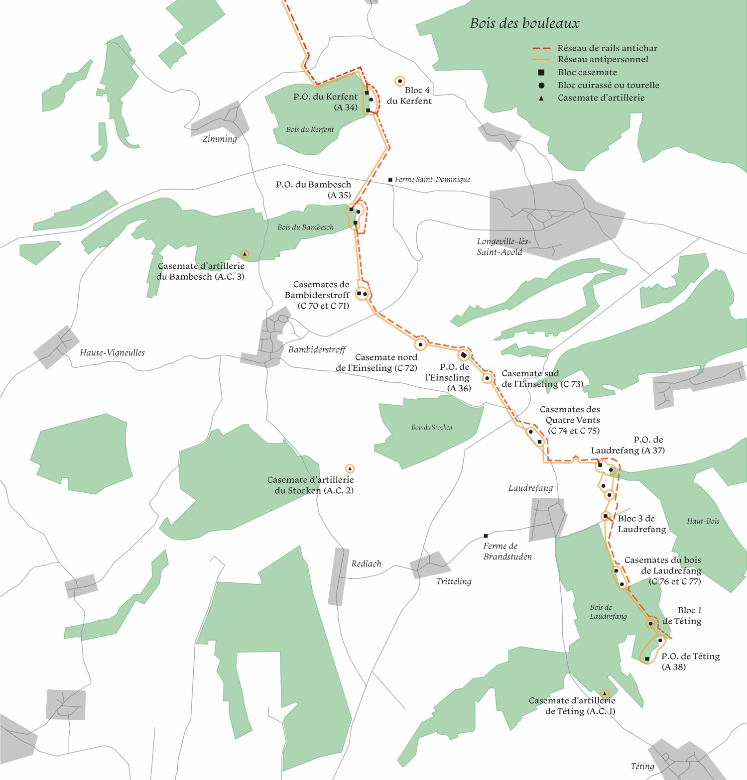 Carte du Secteur Fortifié de Faulquemont